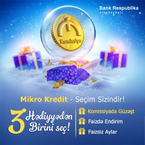 Fərdi sahibkalar Bank Respublika-dan yeni il hədiyyələrini özləri seçə biləcək!