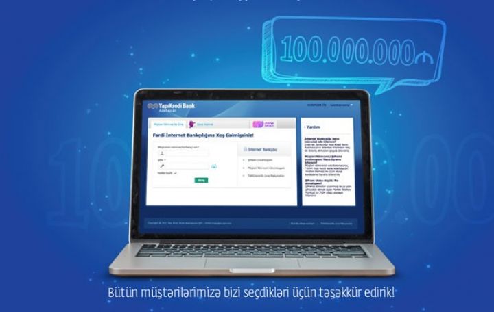 "Yapı Kredi Bank Azərbaycan"ın İnternet Bankçılığında rekord!