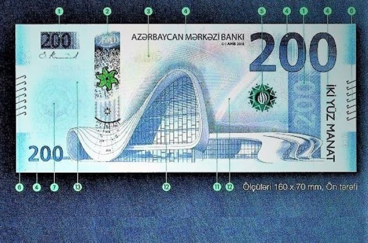 Mərkəzi Bank 200 manatlıq pul nişanı barədə məlumat yaydı