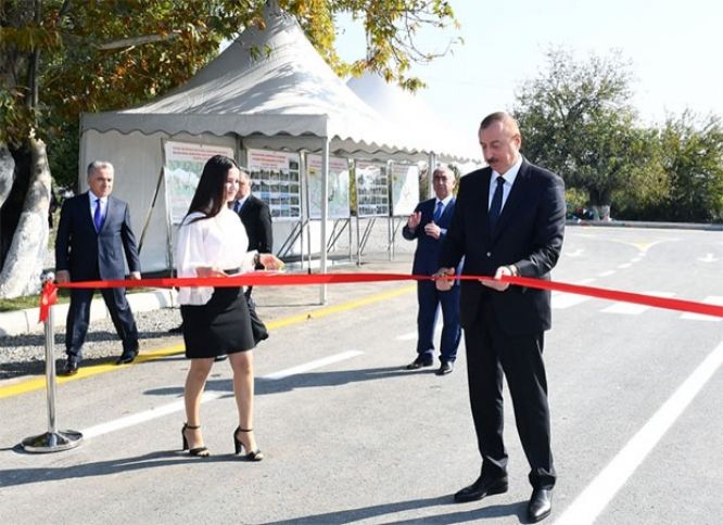 Ağdaşda yeni avtomobil yolu açıldı- FOTOLAR