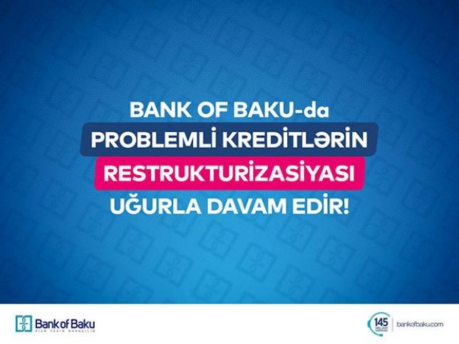 Bank of Baku problemli kreditlərin restrukturizasiyasını uğurla davam etdirir!