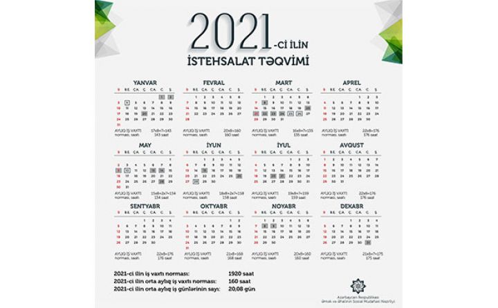 2021-in qeyri - iş günləri təsdiq edilib - 124 GÜN...