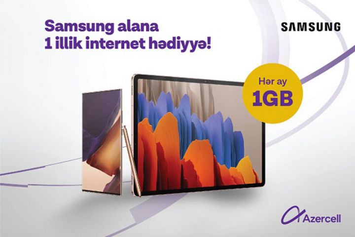 Samsung smartfon əldə et,  1 il boyunca internet hədiyyə qazan!