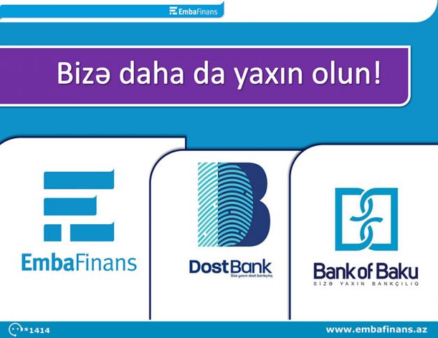 Embafinans kreditlərini Bank of Baku terminalları və DostBank ilə ödəmək mümkün oldu