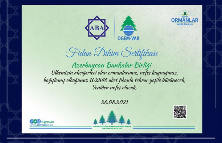 ABA qardaş Türkiyəyə ən çox ağac tingi vermiş ikinci təşkilat oldu