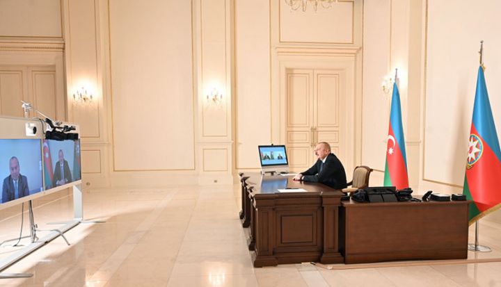 İlham Əliyev Fond prezidentini videoformatda qəbul edib
