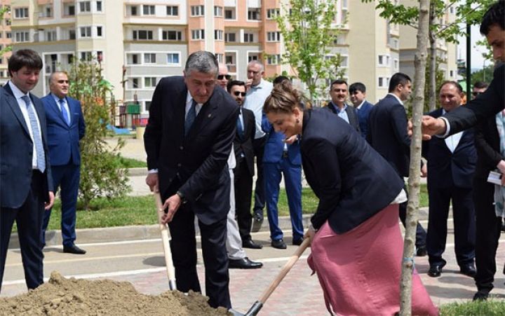 Tiflisdə inşa etdiyi kompleksin ərazisində Heydər Əliyevin xatirəsinə 95 ağac əkilib