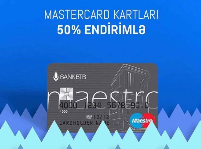 Mastercard ödəniş kartları 50% endirimlə!