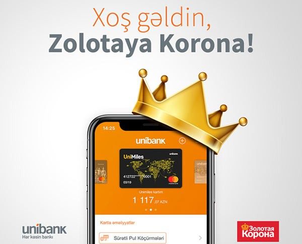 “Zolotaya Korona” indi Unibank Mobile-da