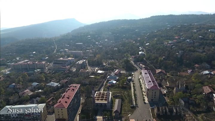 Şuşa şəhərinin havadan  görüntüsü - VİDEO