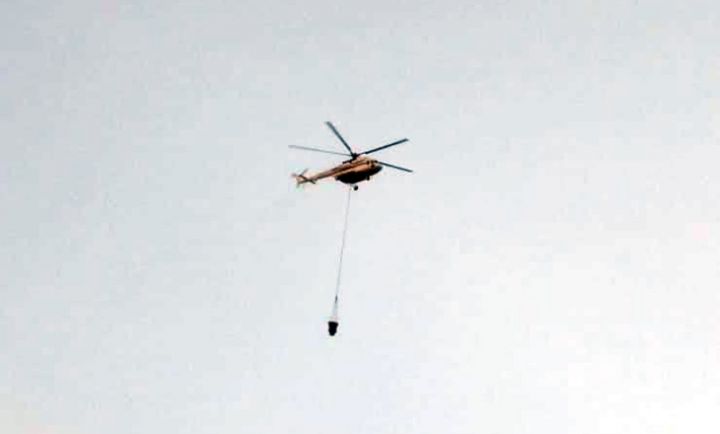 “Azərsun Sənaye Parkı”nda yanğının söndürülməsinə helikopter cəlb olunub