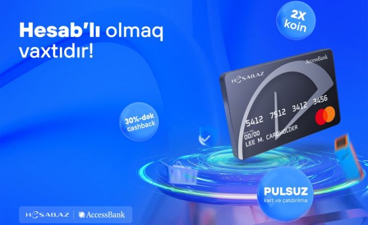 Hesab.az və AccessBank Hesab debet kartını təqdim edirlər - ÖDƏNİŞSİZDİR