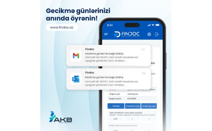 Azərbaycan Kredit Bürosunun yeni xidməti - Bildiriş xidməti istifadəyə verilib