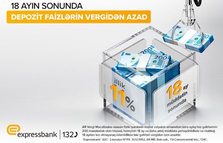 “Expressbank”da depozitə illik 11% gəlir