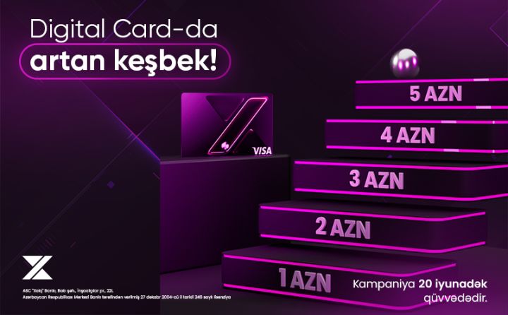 Xalq Bankın Digital Card-ı ilə təmassız ödənişlərdə keşbek!