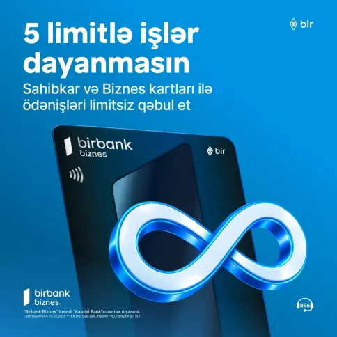 5 limitlə işləriniz dayanmasın - ödənişləri limitsiz qəbul edin ®