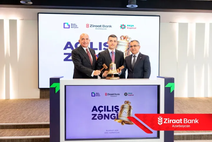 Ziraat Bank Azərbaycanın ilk istiqraz emissiyası üçün “Açılış Zəngi” çalınıb
