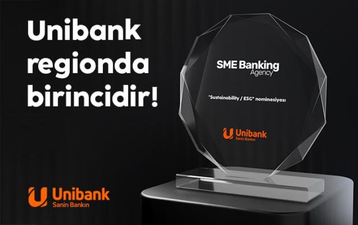 Unibank “Dayanıqlılıq / ESG” nominasiyası üzrə regionda birinci oldu