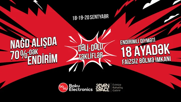 699 manatlıq məhsul 229 manata düşdü - Baku Electronics-də qiymətlər dəyişdi – CƏMİ 3 GÜN ®