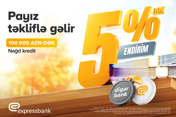 100 000 AZN-dək kredit 5%-dək endirimlə - EXPRESSBANK ®
